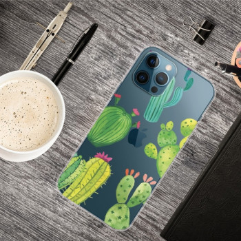 Чехол Painted Pattern для iPhone 13 Pro - Cactus