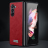 Чехол SULADA Shockproof TPU + Handmade Leather для Samsung Galaxy Fold 6 - красный