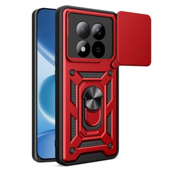 Чехол со шторкой на камеру Sliding Camshield и подставкой на Xiaomi Redmi Note 15 Pro 5G Global 163.6mm — красный