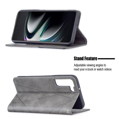 Чехол-книжка Rhombus Texture для Samsung Galaxy S22 Plus 5G - серый
