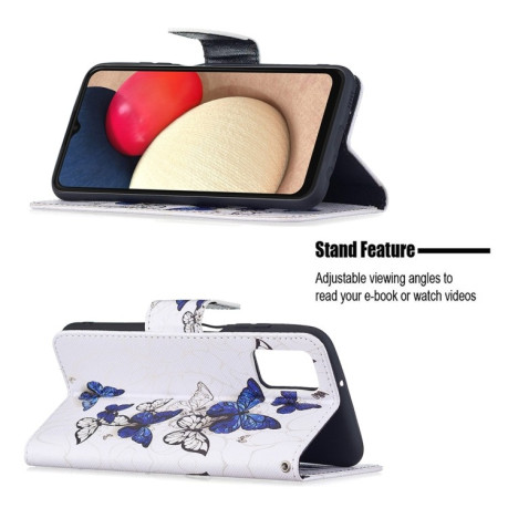 Чохол-гаманець Colored Drawing Pattern для Samsung Galaxy A03s - Blue Butterflies