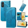 Чохол-книжка Butterfly Love Flower Embossed для OPPO Reno8 T 4G - синій