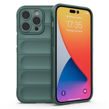 Силіконовий чохол Magic Flannel для iPhone 14 Pro Max - темно-зелений