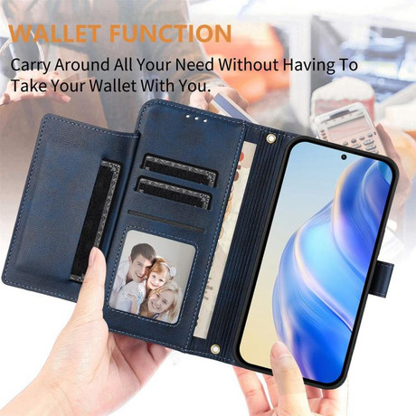 Чехол-книжка Multi-Card Slots Zipper Wallet на Realme Note 80 4G — синий