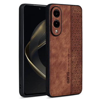 Чехол AZNS с 3D-тиснением и мягким покрытием Skin Feel на Samsung Galaxy S25 Edge 5G - коричневый