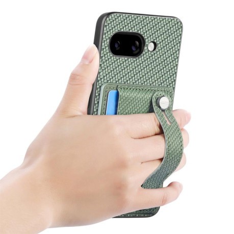 Противоударный чехол Wristband Kickstand Card для  Google Pixel 9a - зеленый