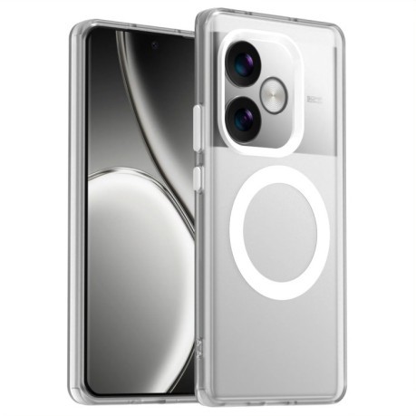Противоударный чехол Candy Magsafe PC Hybrid TPU для Realme GT 6 Global - белый