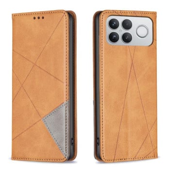 Чохол-книжка Rhombus Texture на Xiaomi Redmi K90 Pro Max/Poco F8 Ultra — жовтий