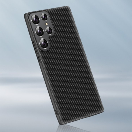 Противоударный чехол Printing Carbon Fiber для Samsung Galaxy S23 Ultra 5G - черный