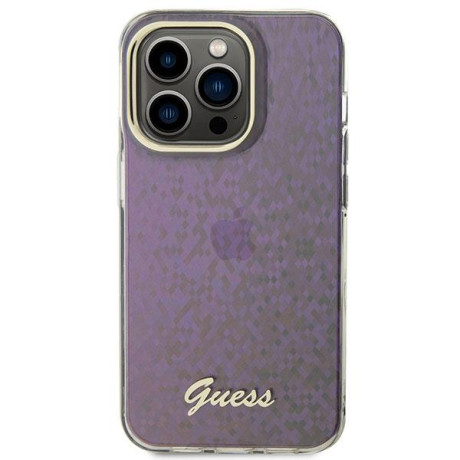 Оригинальный чехол Guess IML Faceted Mirror Disco Iridescent для iPhone 15 Pro - Pink(GUHCP15LHDECMP)