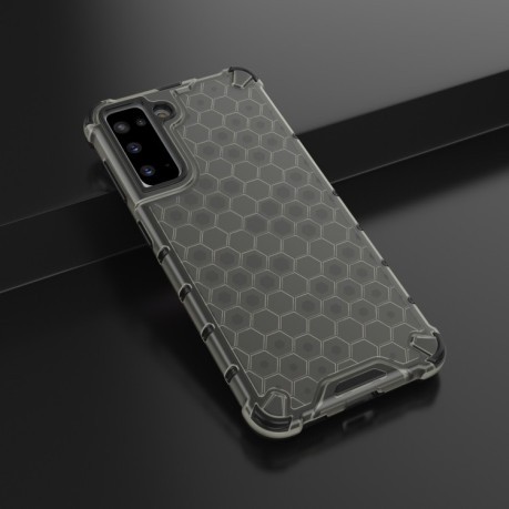 Противоударный чехол Honeycomb на Samsung Galaxy S21 - черный
