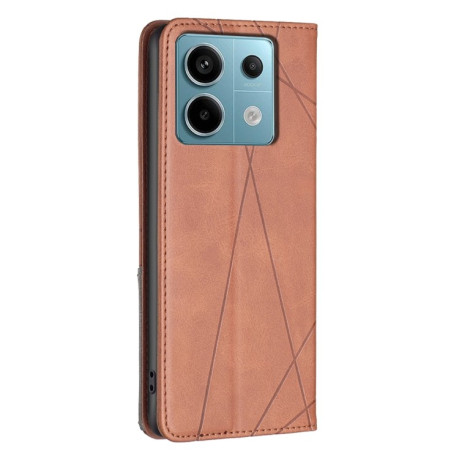 Чохол-книжка Rhombus Texture для Xiaomi Redmi Note 13 Pro 5G/Poco X6 5G - коричневий