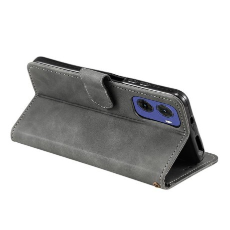 Чохол-книжка Nail Skin Feel Stitching Calf Texture Leather для Motorola Moto G05 - сірий