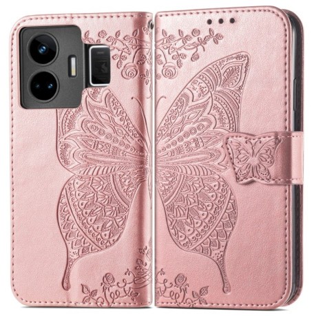 Чехол-книжка Butterfly Love Flower Embossed на Realme GT Neo 5 5G / GT3 5G - розовое золото