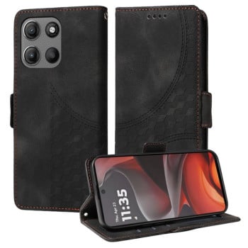 Чохол-книжка Embossed Rhombus Starry Leather для Motorola Moto G15/G15 Power - чорний