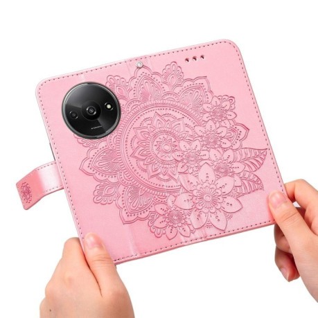 Чехол-книжка 7-petal Flowers Embossing для Xiaomi Redmi A3 - розовое золото