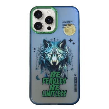 Противоударный чехол Aurora Series Painted Pattern для iPhone 15 Pro - Wolf