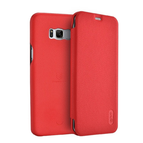 Кожаный чехол-книжка Lenuo Litchi Texture для Samsung Galaxy S8 plus / G955-красный