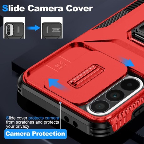 Противоударный чехол Sliding Camshield для Samsung Galaxy A36 - красный