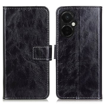 Кожаный чехол Retro Crazy Horse Texture на OnePlus Nord N30/CE 3 Lite - черный