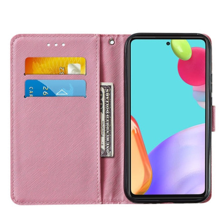 Чехол-книжка Cross Texture Painting на Samsung Galaxy A52/A52s - Pink Butterfly