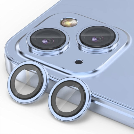 Захисне скло на камеру ENKAY AR Anti-reflection Camera Lens для iPhone 15/15 Plus - синє