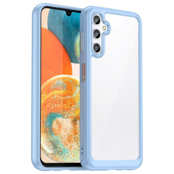 Противоударный чехол  Colorful Acrylic Series с цветной силиконовой боковиной на Samsung Galaxy A14 4G - голубой
