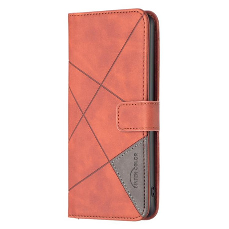 Чехол-книжка Rhombus Texture для на Samsung Galaxy M06 5G / F06 5G - коричневый