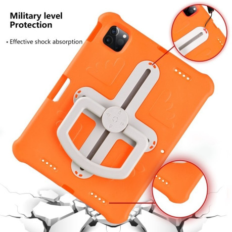 Противоударный чехол Shield 360 Rotation Handle EVA Shockproof для iPad Pro 11 2024 - оранжевый