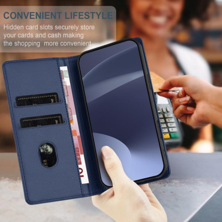 Чехол-книжка Embossed Multi-functional Wallet Retro Leather на Infinix Hot 50 Pro 4G - синий