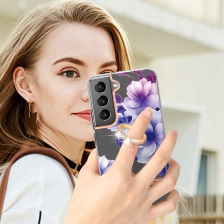 Противоударный чехол Ring IMD Flowers для Samsung Galaxy S23+ 5G - Purple Begonia