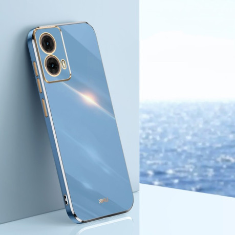 Противоударный чехол XINLI Straight Edge для Motorola Moto G85 - синий