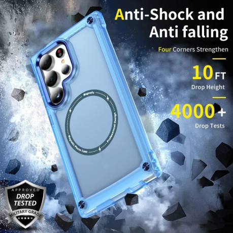 Протиударний чохол Skin Feel TPU + PC MagSafe Magnetic для Samsung Galaxy S25 Ultra 5G - синій