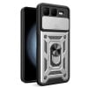 Чохол із шторкою на камери Sliding Camshield та кишенькою для карток на Infinix Smart 10 Plus 4G - сріблястий