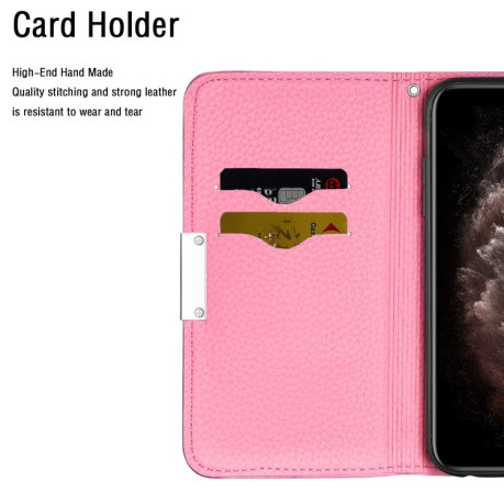 Чехол-книжка Litchi Texture Solid Color на Samsung Galaxy A11/M11 - розовый