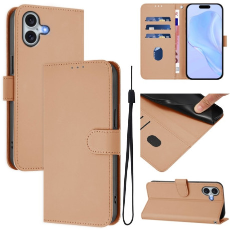 Чохол-книжка Skin Feel S-type для iPhone 16 Plus - золотий