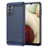 Противоударный чехол Brushed Texture Carbon Fiber на Samsung Galaxy A04s - синий
