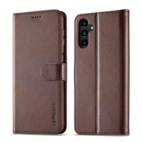Чехол книжка LCIMEEKE Calf Texture на Samsung Galaxy A35 5G - кофейный