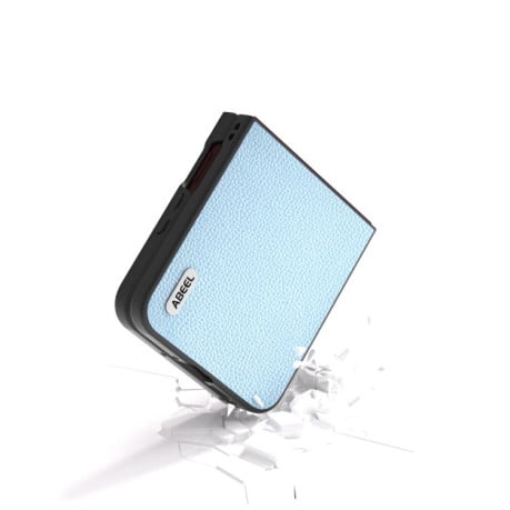 Чехол ABEEL Genuine Leather Luxury для Motorola Razr 60 Ultra - синій