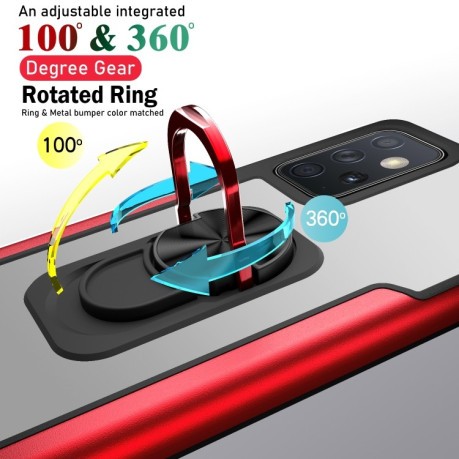 Противоударный чехол R-JUST with Ring Holder на Samsung Galaxy A72 - черный