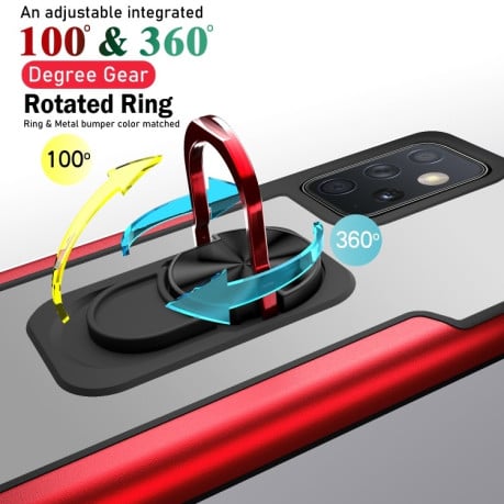 Противоударный чехол R-JUST with Ring Holder на Samsung Galaxy A72 - серебристый