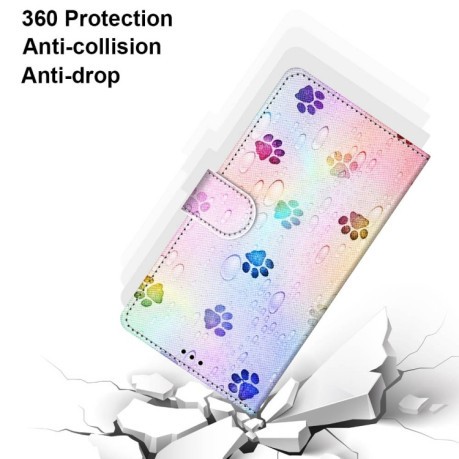 Чехол-книжка Coloured Drawing Cross для Xiaomi Redmi 10 - Footprint Water Drops