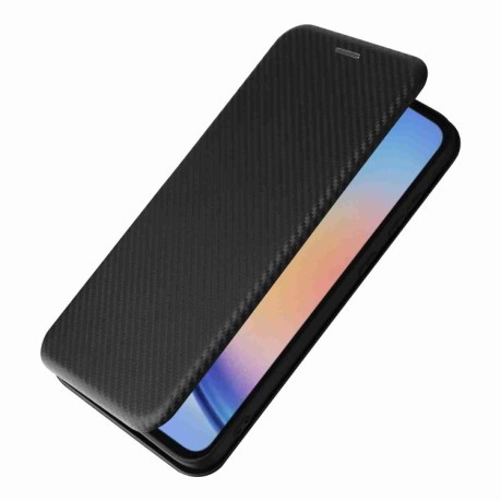 Чехол-книжка Carbon Fiber Texture на Samsung Galaxy A35 5G - черный