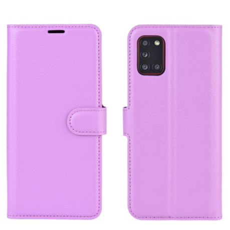 Чохол-книжка Litchi Texture Samsung Galaxy A31 - фіолетовий