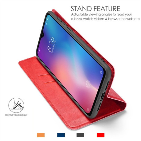 Кожаный чехол- книжка Retro Simple Ultra-thin Magnetic на Samsung Galaxy A70- красный