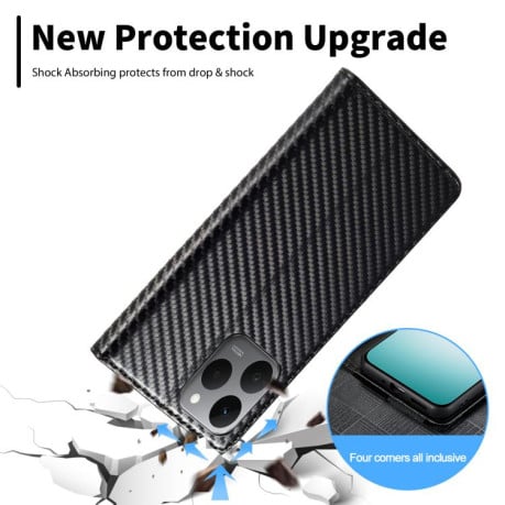 Чехол-книжка LC.IMEEKE Carbon Fiber на Xiaomi 15T 5G - Black