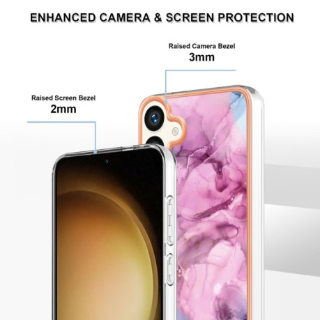 Противоударный чехол Electroplating IMD для Samsung Galaxy S24 5G - розовый