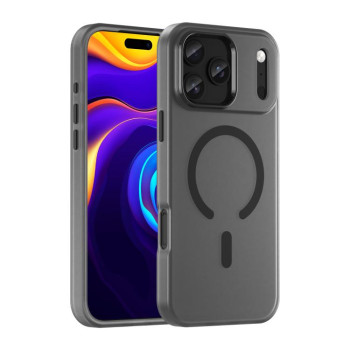 Ударостійкий чохол MagSafe Frosted Translucent TPU + PC на iPhone 18 Pro Max — чорний