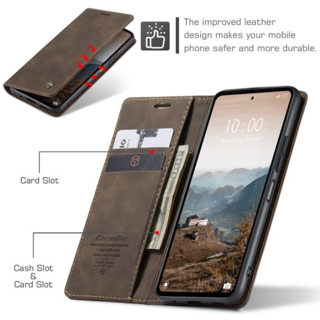 Чохол-книжка CaseMe-013 Multifunctional на Xiaomi Redmi 12 4G/12 5G/Note 12R/POCO M6 Pro 5G - кавовий
