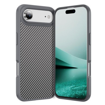 Ударозащитный чехол Carbon Fiber Texture Skin-feel Acrylic TPU на iPhone Air - серый